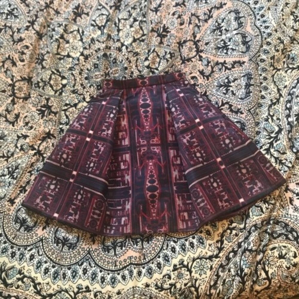 New Mary Katrantzou high rise abstract geometric cyberpunk steampunk mini skirt